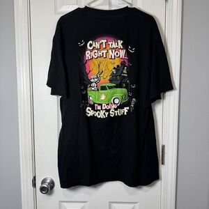 Buc-ees T-Shirt Size 2X XXL Halloween Spooky Stuff Glow Skeleton Double Sided
